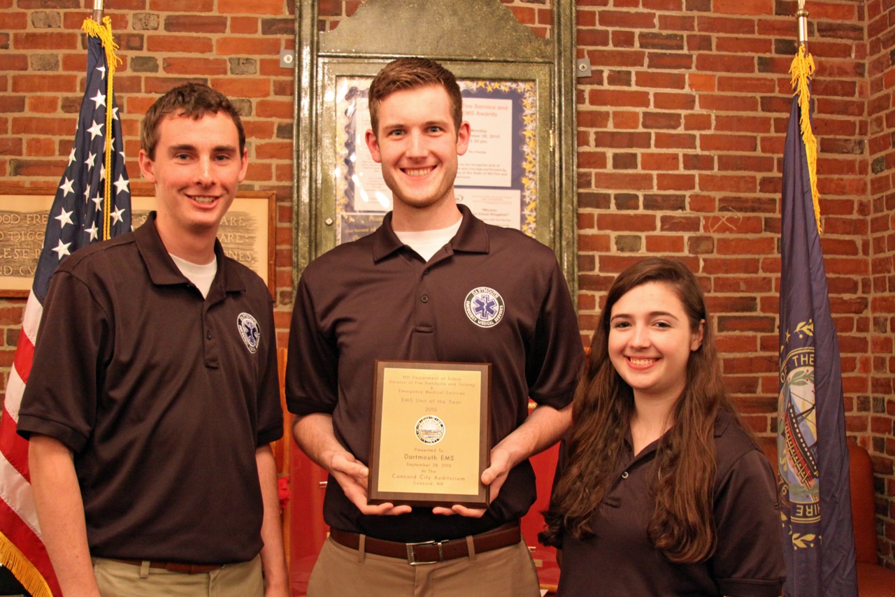 Dartmouth EMS members receiving their award