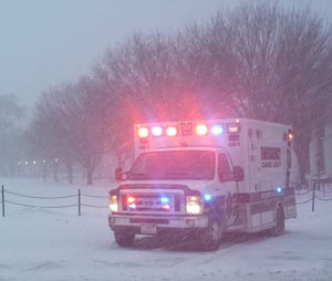 The ambulance of the University of Delaware Emergency Care Unit, responds to all on-campus emergency requests and provides back-up EMS support to the city of Newark. (Image University of Delaware Emergency Care Unit)