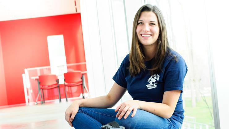 Rachel Gramlich '18 is a three-year member of HCEMS.  Photo: Nancy L. Ford